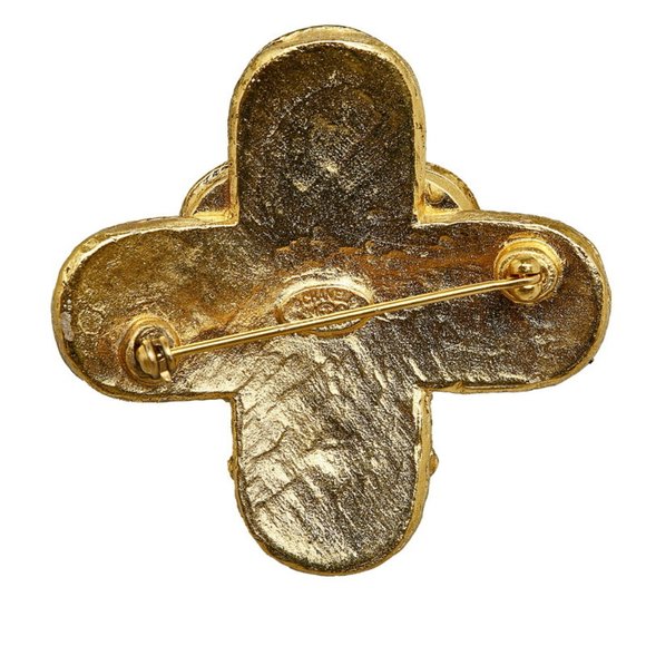 CHANEL Triple Coco Mark Brooch Gold Plated Ladies - Picture 2 of 5